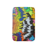 液滴溝カラフル状ストライプトリップ（幻覚体験）のような模様 バスマット (正面縦)