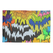 液滴溝カラフル状ストライプトリップ（幻覚体験）のような模様 枕カバー (裏面)