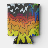 液滴溝カラフル状ストライプトリップ（幻覚体験）のような模様 缶クーラー (正面)