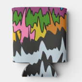 液滴溝カラフル状ストライプトリップ（幻覚体験）のような模様 缶クーラー (裏面)