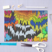 液滴溝カラフル状ストライプトリップ（幻覚体験）のような模様 薄葉紙 (クラフト)