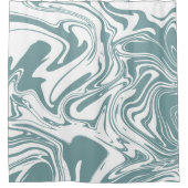 液灰色コンテンポラリーベビーブルー大理石スワーズ シャワーカーテン (正面)