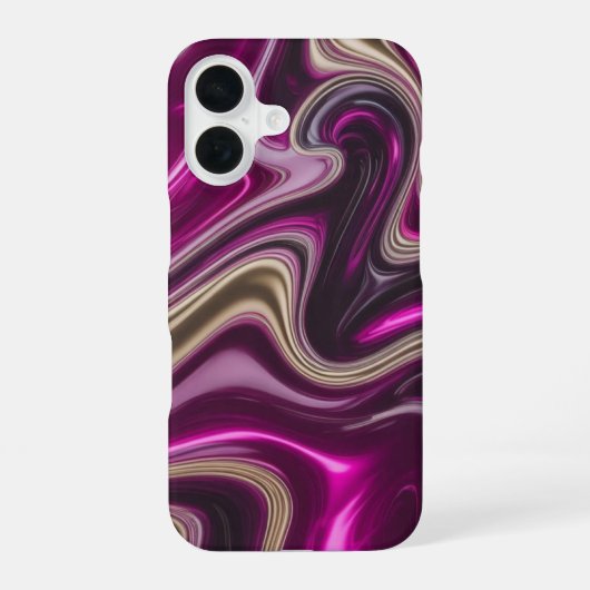 液状の蘭のホログラフィック フロー iPhone 16ケース (裏面)