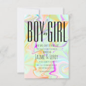液状の虹色の性別が彼または彼女を明らかにする 招待状 (正面)