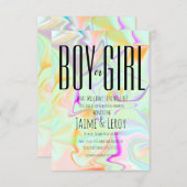 液状の虹色の性別が彼または彼女を明らかにする 招待状 (正面/裏面)