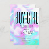 液状の虹色キャンディジェンダーが彼または彼女を明らかにする 招待状 (正面/裏面)