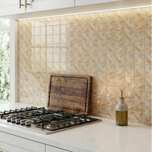 液状の金と暖かいベージュのラグジュアリーセラミックタイル タイル