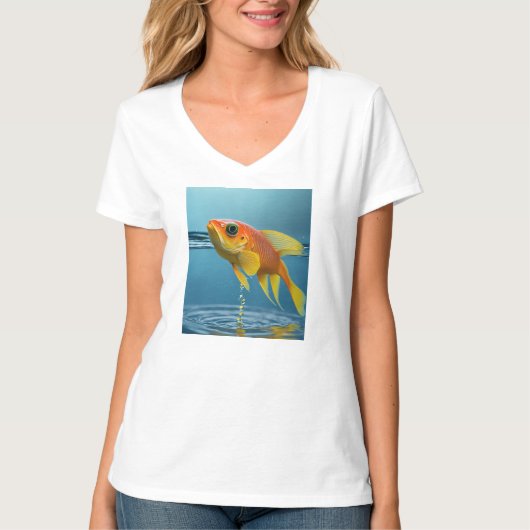 液状への変身: 落ちる滴 Tシャツ (正面)