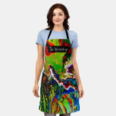 液状アクリル系鮮やかな色霜降りアートエプロン エプロン (着用した状態)