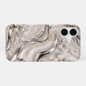 液状クロームのかわいいデザイン iPhone 16ケース (裏面横)