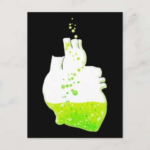 液状グリーン解剖学的ハート ポストカード