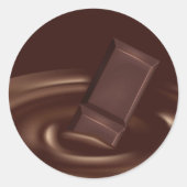 液状チョコレート中の溶融チョコレートバー ラウンドシール (正面)