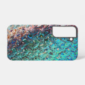 液状ブルーゲル抽象芸術 SAMSUNG GALAXYケース (裏面横)