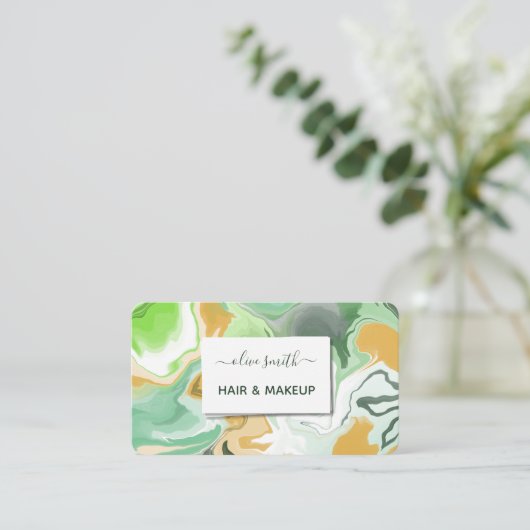 液状モダンアートアクリル 名刺 (スタンド正面)