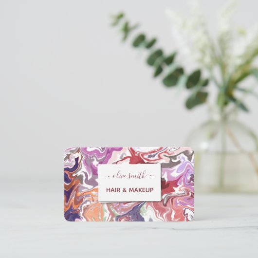 液状モダンアートアクリル 名刺 (スタンド正面)