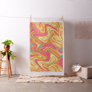 液状抽象芸術ピンク模様織物 ファブリック