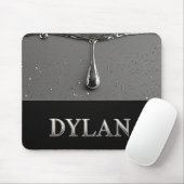 液状金属の滴るDylanクローム名入れプレート マウスパッド (マウス)