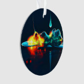 液白熱［赤熱］光を放つ滴 オーナメント (正面)