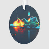 液白熱［赤熱］光を放つ滴 オーナメント (正面)