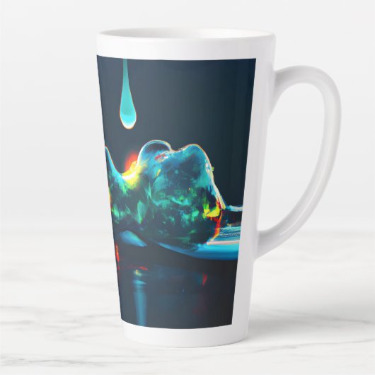 液白熱［赤熱］光を放つ滴 カフェラテマグ (右)