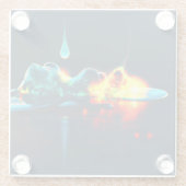 液白熱［赤熱］光を放つ滴 ガラスコースター (裏面)