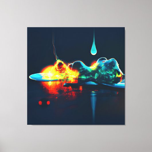 液白熱［赤熱］光を放つ滴 キャンバスプリント (正面)