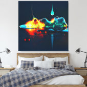 液白熱［赤熱］光を放つ滴 キャンバスプリント (インサイチュ (寝室))