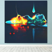 液白熱［赤熱］光を放つ滴 キャンバスプリント (インサイチュ (ウッドフロア))