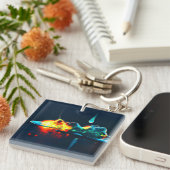 液白熱［赤熱］光を放つ滴 キーホルダー (正面右)