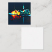 液白熱［赤熱］光を放つ滴 スクエア名刺 (正面/裏面)