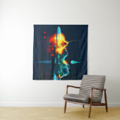 液白熱［赤熱］光を放つ滴 タペストリー (インサイチュ(横))