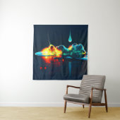 液白熱［赤熱］光を放つ滴 タペストリー (インサイチュ)