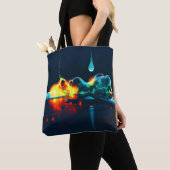 液白熱［赤熱］光を放つ滴 トートバッグ (クローズアップ)