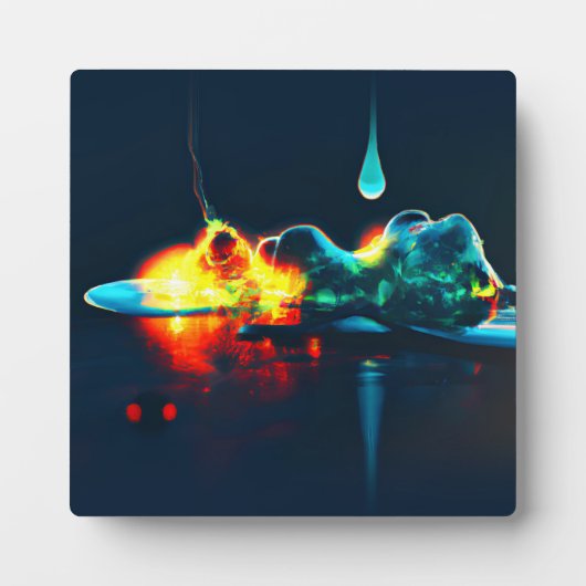 液白熱［赤熱］光を放つ滴 フォトプラーク (正面)