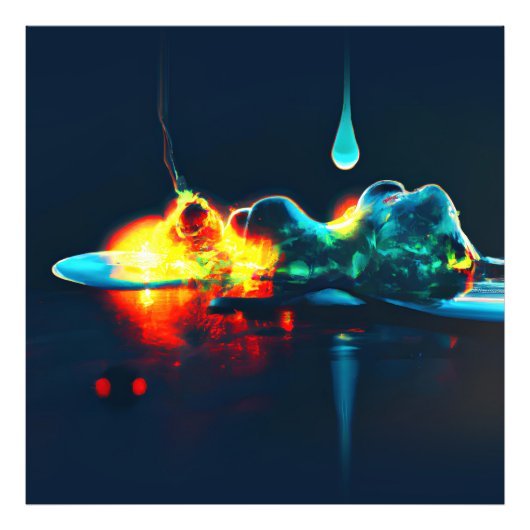 液白熱［赤熱］光を放つ滴 フォトプリント            (正面)