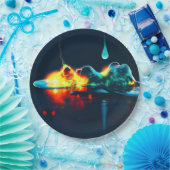 液白熱［赤熱］光を放つ滴 ペーパープレート (パーティー)