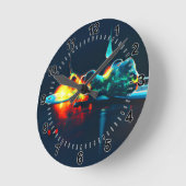 液白熱［赤熱］光を放つ滴 ラウンド壁時計 (傾斜)