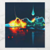 液白熱［赤熱］光を放つ滴 ワインラベル (シングルラベル)