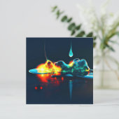 液白熱［赤熱］光を放つ滴 招待状 (スタンド正面)