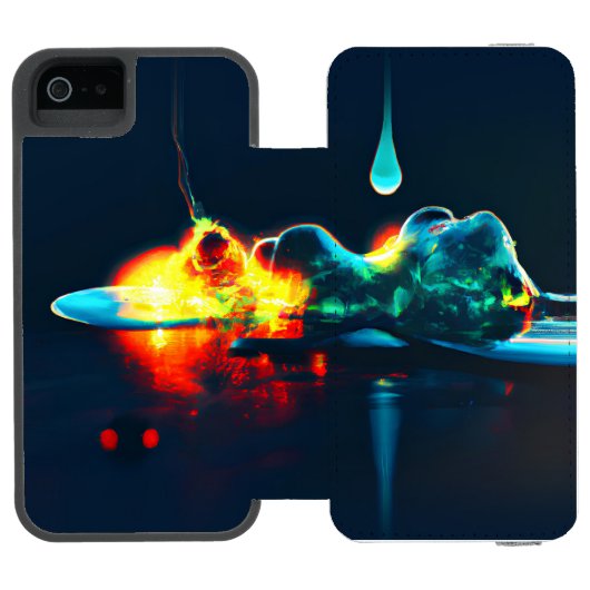 液白熱［赤熱］光を放つ滴 INCIPIO iPhoneウォレットケース (フォリオ Open)