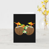 涼しいココナッツドリンク おっぱい 面白い パームツリー ジュースD カード (黄色い花)