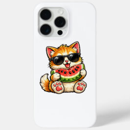 涼しいスイカ猫 iPhone 15 PRO MAXケース