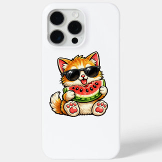 涼しいスイカ猫 iPhone 15 PRO MAXケース