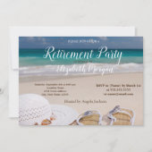 涼しいトロピカルビーチ、パーム、チェア  リタイアメントパーティー 招待状 (正面)