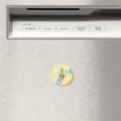 涼しいパイナップル、水彩虹タイ・ダイ マグネット (インサイチュ (食洗機))