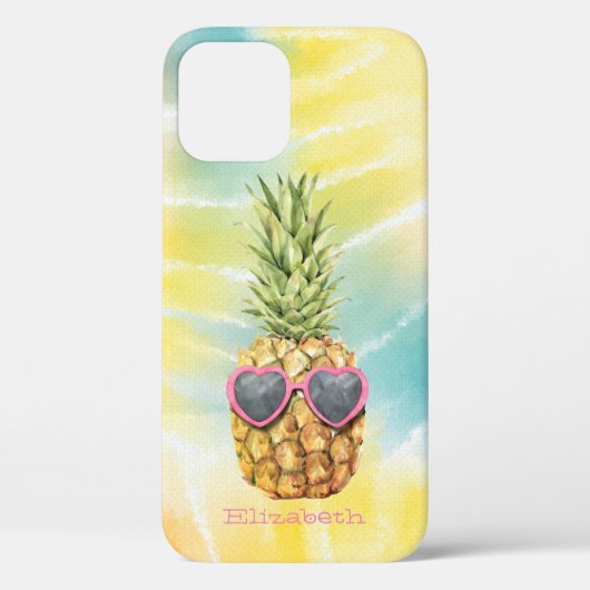 涼しいパイナップル、水彩虹タイ・ダイ Case-Mate iPhoneケース (裏面)