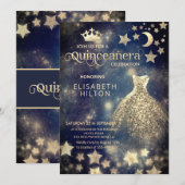 涼しいプリンセス 天空のドレス 月 星 招待状 (正面/裏面)