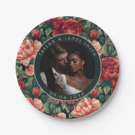 涼しいローズのウェディングドレスプレート 結婚記念品 ペーパープレート