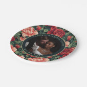 涼しいローズのウェディングドレスプレート 結婚記念品 ペーパープレート (アングル)