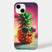 涼しい夏のパイナップルと緑のサングラス - ハッピー Case-Mate iPhoneケース (裏面)